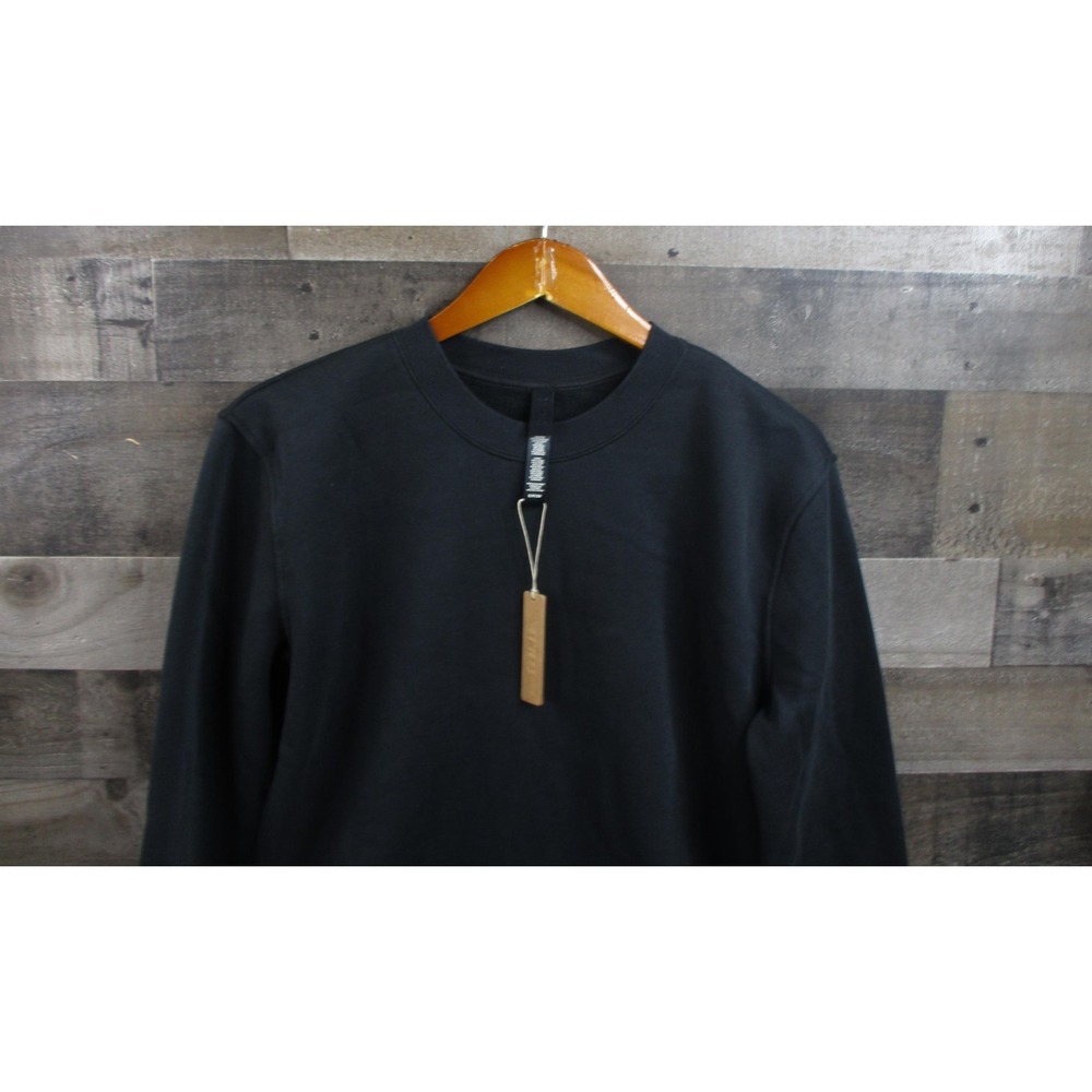 Skims Sweatshirt Womens Small Lounge Fleece Washed Onyx Pullover Cozy Crewneck